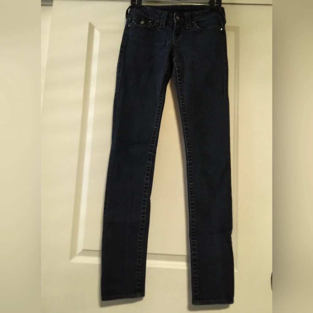 True Religion Skinny Dark Blue Jeans - Size 26